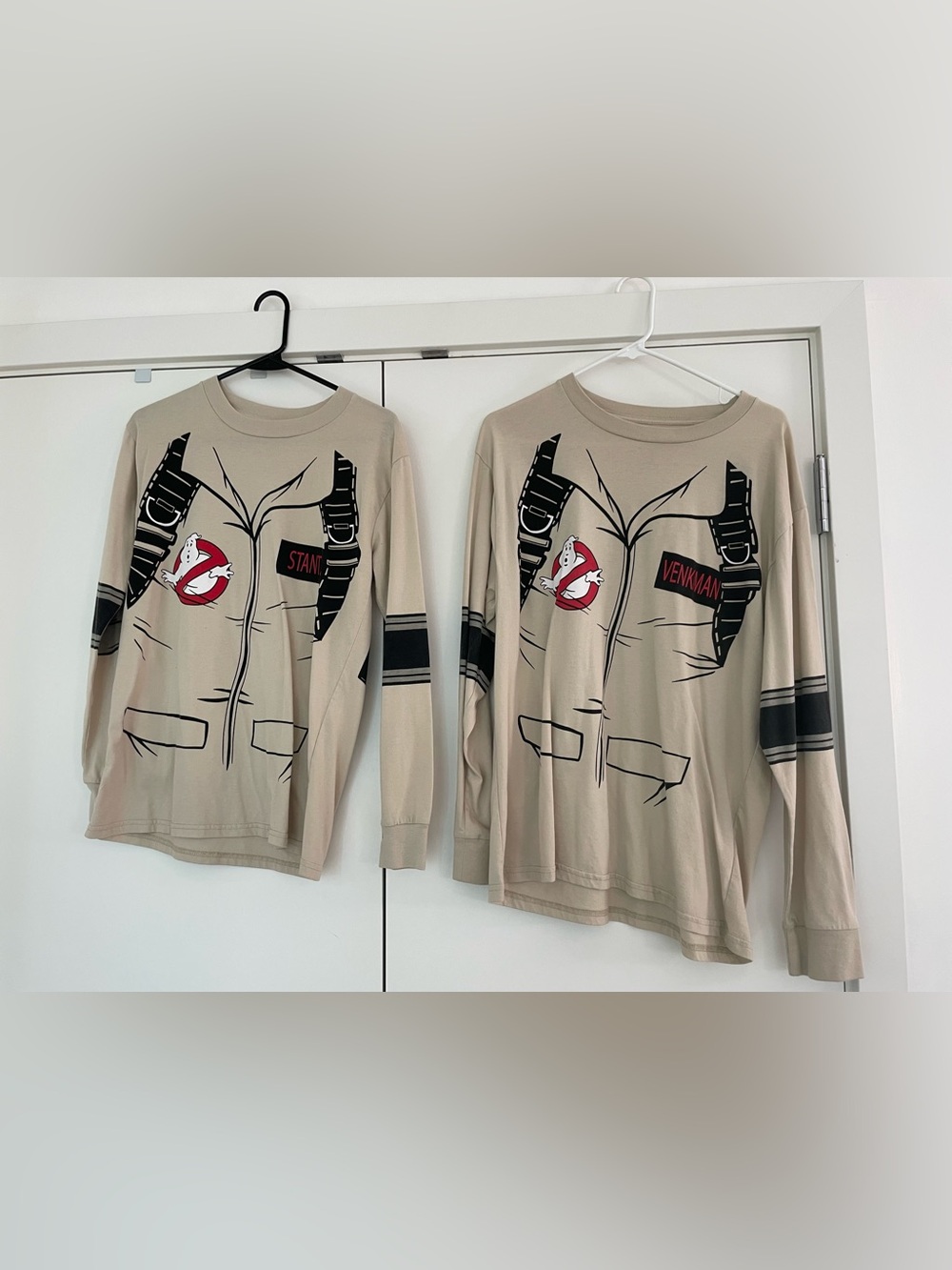 Ghostbusters Costume Long-Sleeve T-Shirt Bundle Set – Venkman (XL) & Stantz (S)